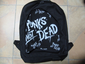Punks not Dead, ruksak čierny, 100% polyester. Rozmery: Výška 42 cm, šírka 34 cm, hĺbka až 22 cm pri plnom obsahu